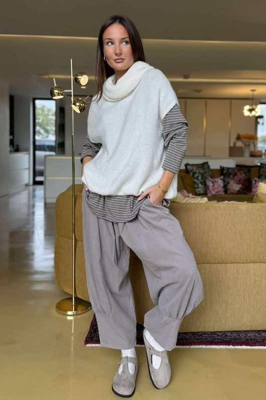 Morag Cowl Knit Tank Ecru - 